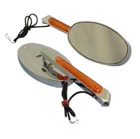 Motorcycle Oval LED Lighted Mirror Kit 01940